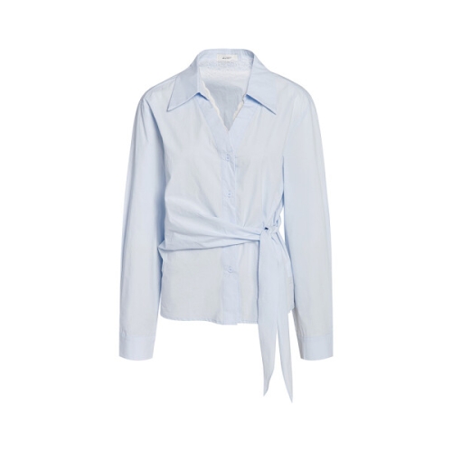 바바패션 JJ지고트 여성 브이 레이스 카라 타이 랩 셔츠 GS3N0BL351_이미지