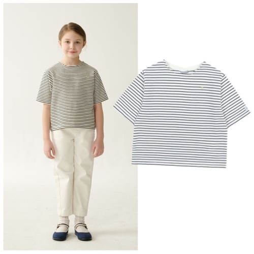 빈 블랙 스트라이프 티셔츠BZ18TS03BK_이미지