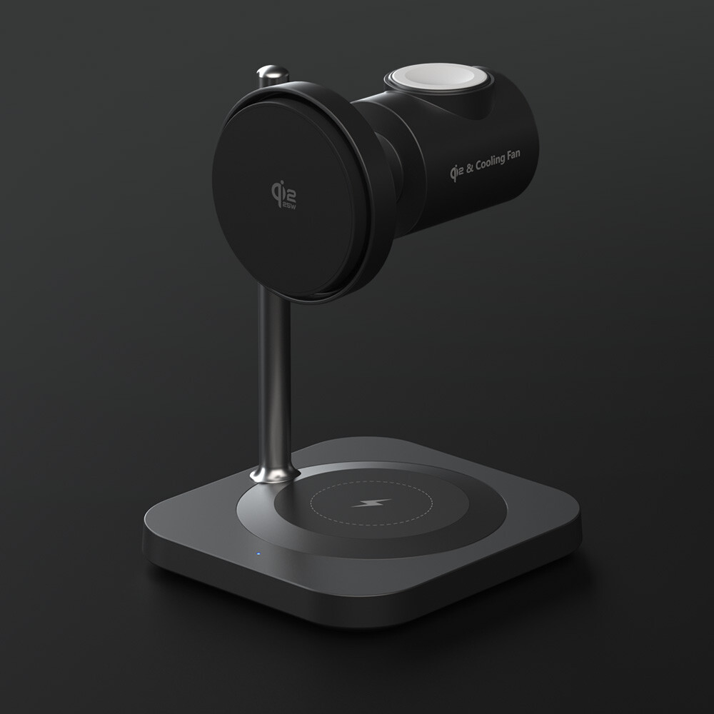 주파집 Qi2 25W 초고속 맥세이프 3in1 무선충전 스탠드 거치대 Allo-One (갤럭시/애플워치용)