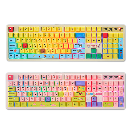 Q104 스폰지밥 에디션 PBT 풀윤활 가스켓 유무선 기계식