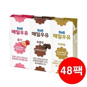 매일유업 멸균 딸기 초코 커피우유 200ml 48팩 택1