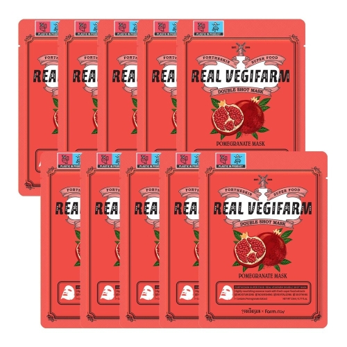 포더스킨 슈퍼푸드 리얼 베지팜 더블 샷 마스크 석류 23ml (10매)