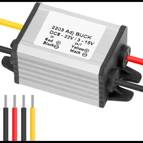 퀵실버 DC 가변 컨버터 모듈 8-35V 3-15V 벅 컨버터, 18V20V24V 12V 3A 스텝 다운 방수 전압 레귤레이터 전