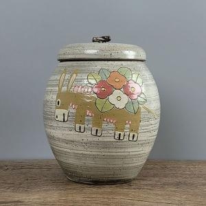 잡곡단지 소금항아리 귀얄분청 당나귀 5kg 쌀독 현관 소금 항아