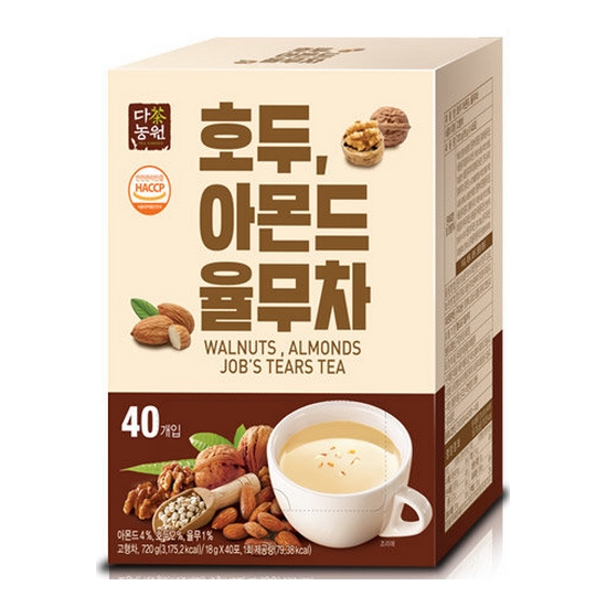 다농원 호두 아몬드 율무차 40T이미지입니다. 누르면 해당 게시물로 새창이동합니다.