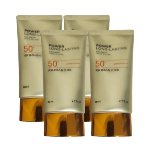 LG생활건강 더페이스샵 내추럴 선 에코 파워 롱래스팅 선크림 80ml (4개)