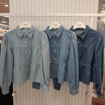 무자크 17 HC17 LGE-84 네이비 여성 봄 여름 가을 청 셔츠 MQ3WBL26 E46568882_이미지