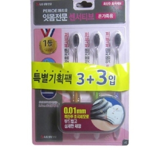 LG생활건강 페리오 센서티브 흑진주 초극세모 칫솔 (6개)