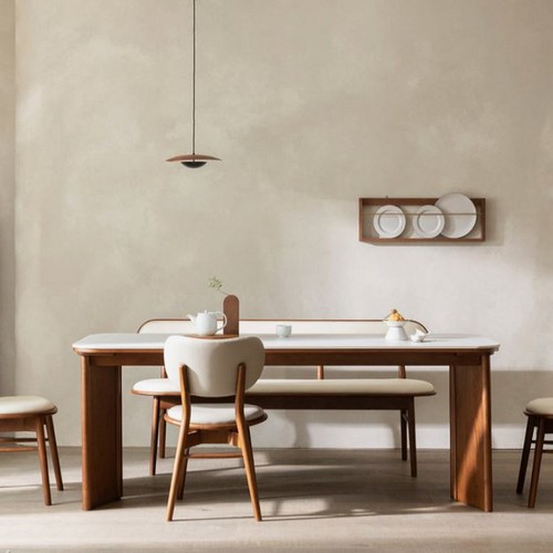 라움에스알 오스틴 양면 세라믹 원목 식탁 2000 (의자별도)_이미지