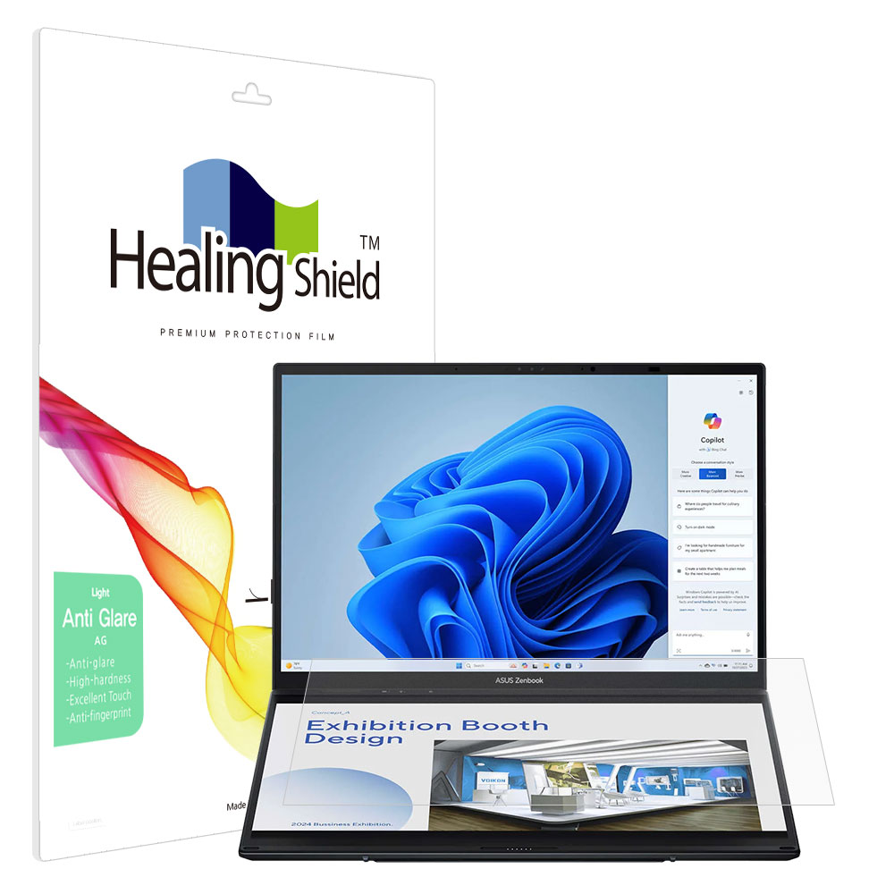 폰트리 힐링쉴드 ASUS 젠북 듀오 UX8406MA 보조 디스플레이 액정보호필름 (저반사 Light)