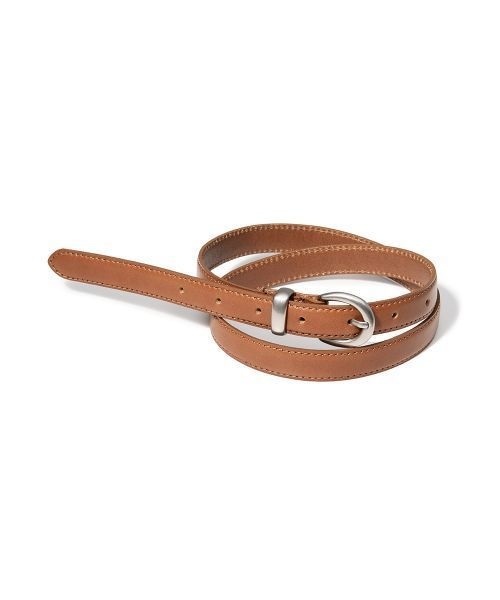 할렌 W simple western round cowhide leather belt T013tan_이미지
