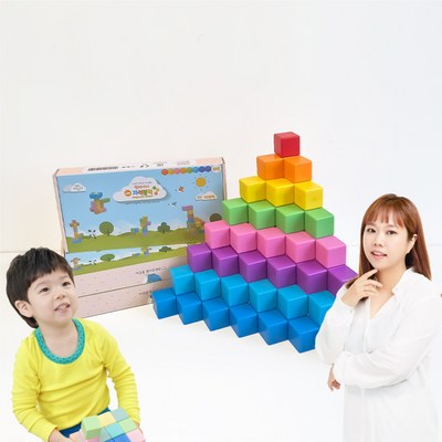벨베이비 자석블럭 네모 레인보우 (96조각)