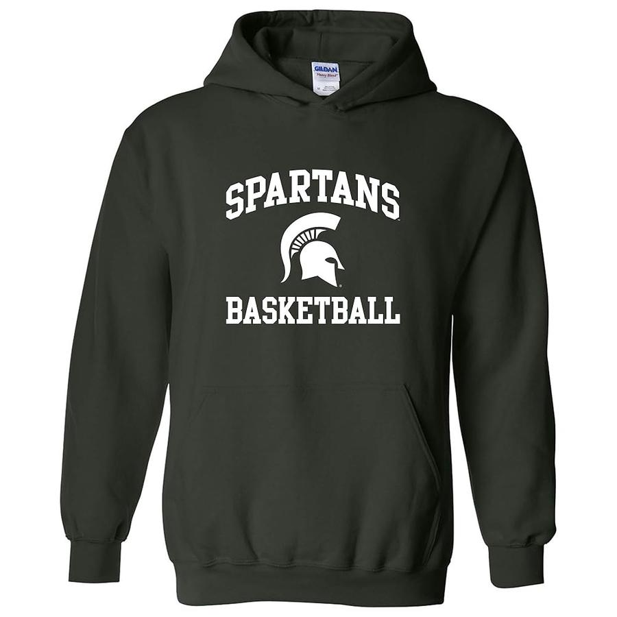 테이트 AH1096 Michigan S Spartans Arch Logo Basketball Hoodie Large Forest_이미지
