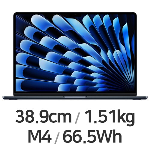 APPLE 맥북에어15 M4 10코어 CPU, 10코어 GPU 블루 (리퍼비시, 램24GB, SSD 512GB)