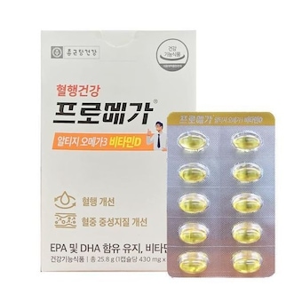 종근당건강 프로메가 알티지 오메가3 비타민D 430mg 60캡슐