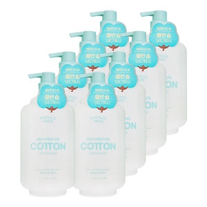 애경 샤워메이트 딥모이스처 코튼 바디워시 클린솝향 1L (8개)_이미지