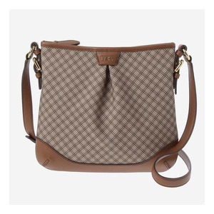 LF 닥스 브라운 가죽 배색 체크 크로스백 OCBA6EC53BW