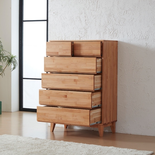 레티움 엘다 원목 5단 서랍장 900