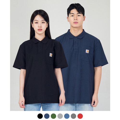 K570 포켓 폴로티 카본헤더 Contractors Work Pkt Polo Org FitK570-CRH