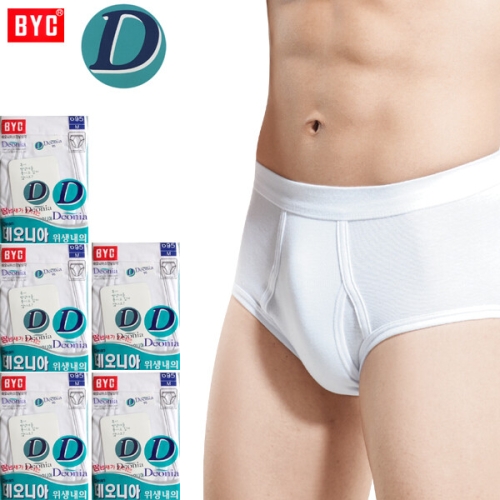 BYC 데오니아가공 40수면 맥시남삼각팬티 5매BYD7003_이미지