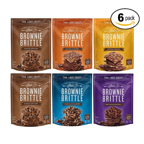 Brownie Brittle 브라우니 브리틀 맛보기 팩 142g 6봉 Variety Pack, 5 Oz Bag Pack o..