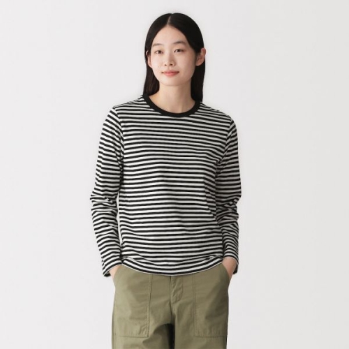 MUJI 여성 저지 크루넥 긴소매 티셔츠 BB2Q8A6S_이미지