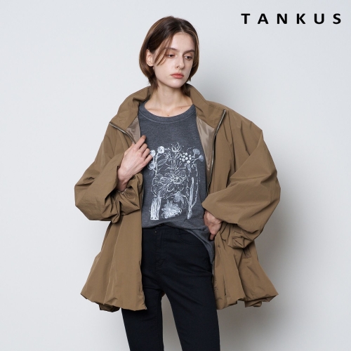 탱커스 오버핏 벌룬 하이넥 집업 점퍼 TX3JP001L0_이미지