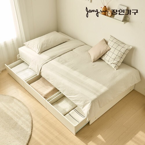 장인가구 파인트 헤드리스 컬러핏 수납 침대 SS