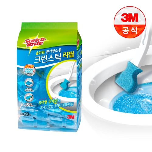 스카치브라이트 올인원 변기청소용 크린스틱 리필