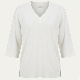 레코브 브이넥 7부 베이직 니트 LC31D3KN513X