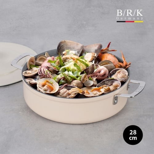 BRK 에볼루션 풀 인덕션 전골냄비 밀크 [28cm]