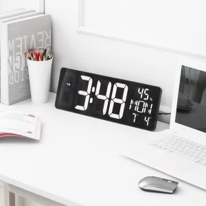 코비 무소음 LED 탁상 미러 벽걸이 디지털 전자 시계 온도 습도 날짜 인테리어 집들이 선물 AL-W378/M