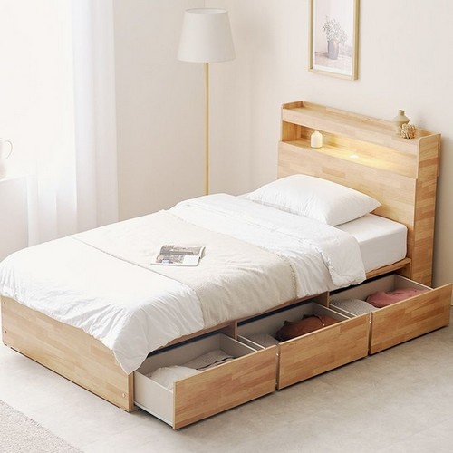 헤이몰리 라빈 수납 LED침대 S (매트별도)_이미지