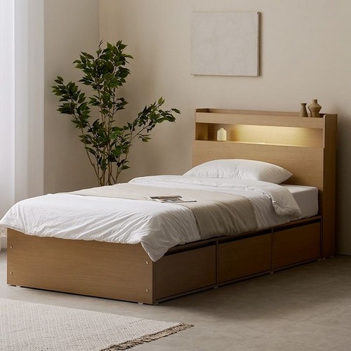 헤이몰리 라빈 수납 LED침대 S (매트별도)_이미지