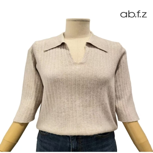 Ab.f.z 카라넥 골지 반판 니트 APA5HW39G_이미지
