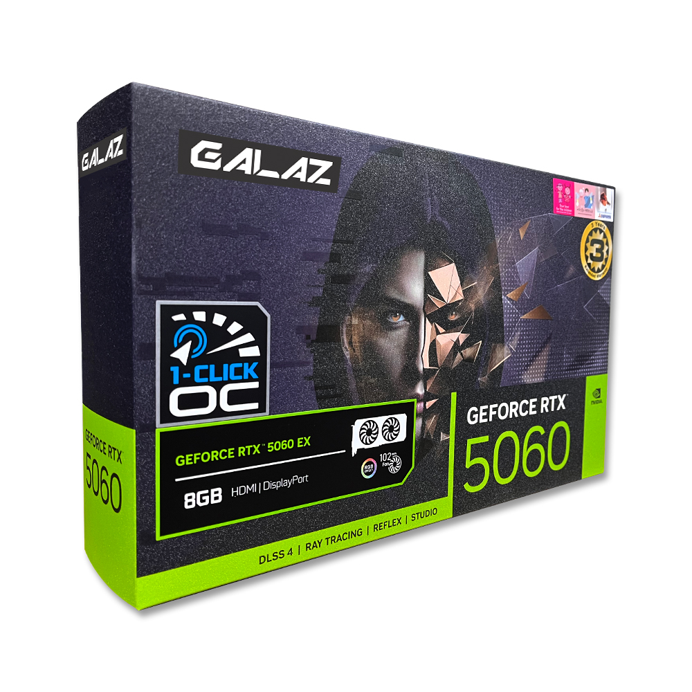 갤럭시 GALAZ 지포스 RTX 5060 EX BLACK OC D7 8GB_이미지