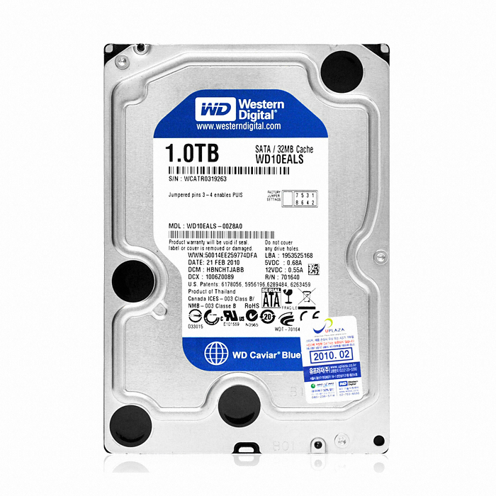 Western Digital WD Caviar Blue SATA2/7200/32M (WD10EALS, 1TB)_이미지