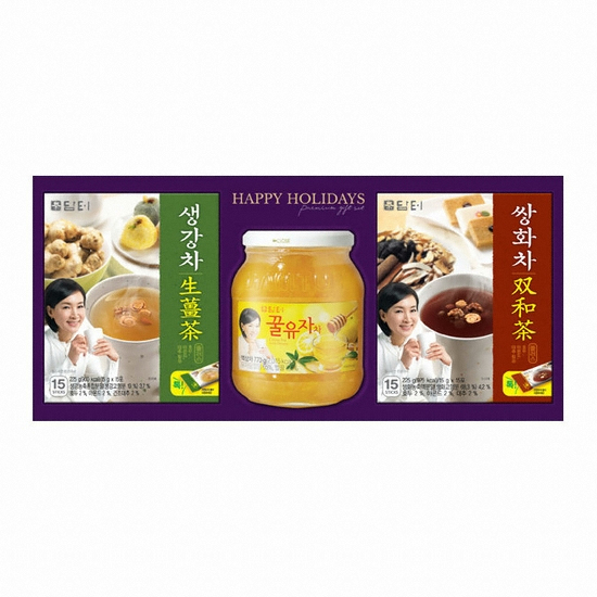 담터 16호 분말 액상차 선물세트 (생강차,쌍화차,꿀유자차) (5개)