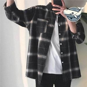 위니아 모던 체크 남자 셔츠 데일리 캐주얼 스타일 WFH2BKF