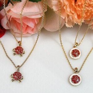 이쁨 체인 카네이션 목걸이 어버이날선물 레이어드 장미향기 W4BDFA5_이미지