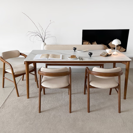 로포텐 프라하 양면 포세린 세라믹 원목 식탁 1800 (의자별도)_이미지