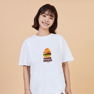추천 YS+키밍 햄버거 간식 메뉴 빵 그래픽 캐쥬얼 반팔티+W805F0E 품절임박