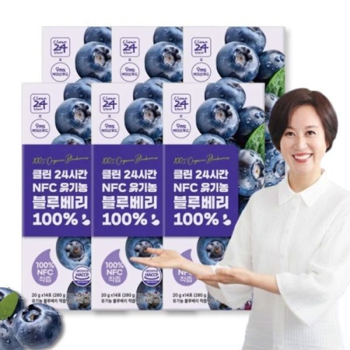 [불명] 클린24시간 NFC 유기농 블루베리 100% 20g 14포 (6개)_이미지