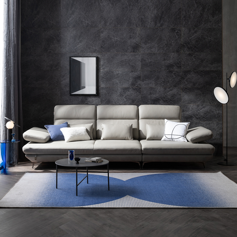 다우닝 플랫b 스윙 전체 천연통가죽 소파 4인용 (스툴포함)