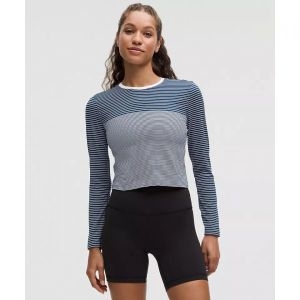 심리스 클래식-핏 마리너 스트라이프 긴팔 셔츠 클럽 블루/화이트 1758429