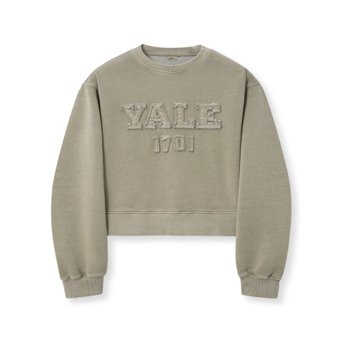 피그먼트 예일 여성용 아플리케 크롭 스웨트셔츠 YFS1CR201ABE