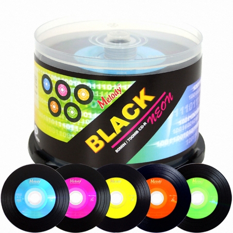 멜로디 CD-R 700MB 48x 케익 50장 블랙네온