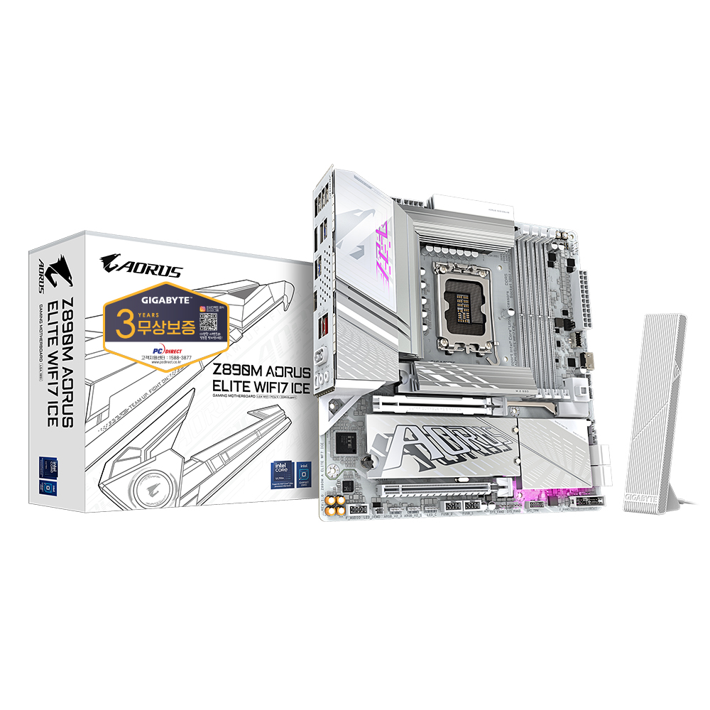 GIGABYTE Z890M AORUS ELITE WIFI7 ICE 피씨디렉트이미지입니다. 누르면 해당 게시물로 새창이동합니다.