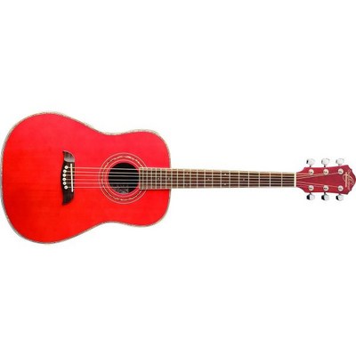 오스카 슈미트 OG1PAU 34사이즈 통기타 핑크 Engineered Wood Fretboard Transparent Red 1개_이미지