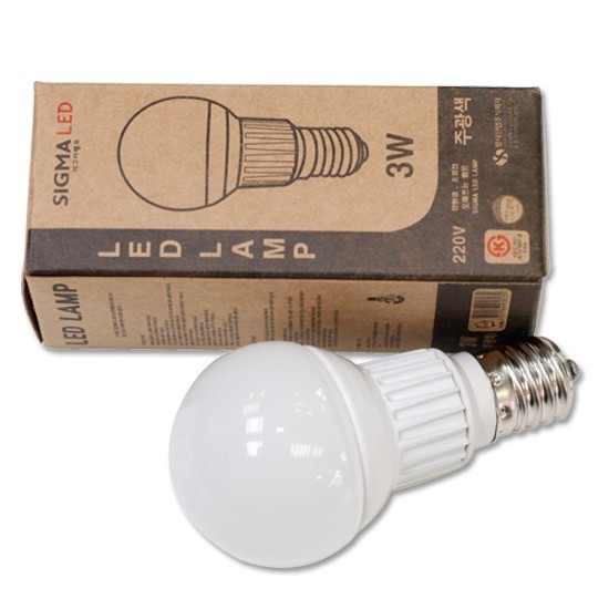 시그마 LED E14 미니 크립톤전구 전구색 3W (1개)_이미지